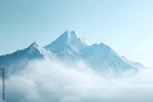Wallpaper Mural Snow-covered mountain peak in a high-altitude winter landscape Torontodigital.ca