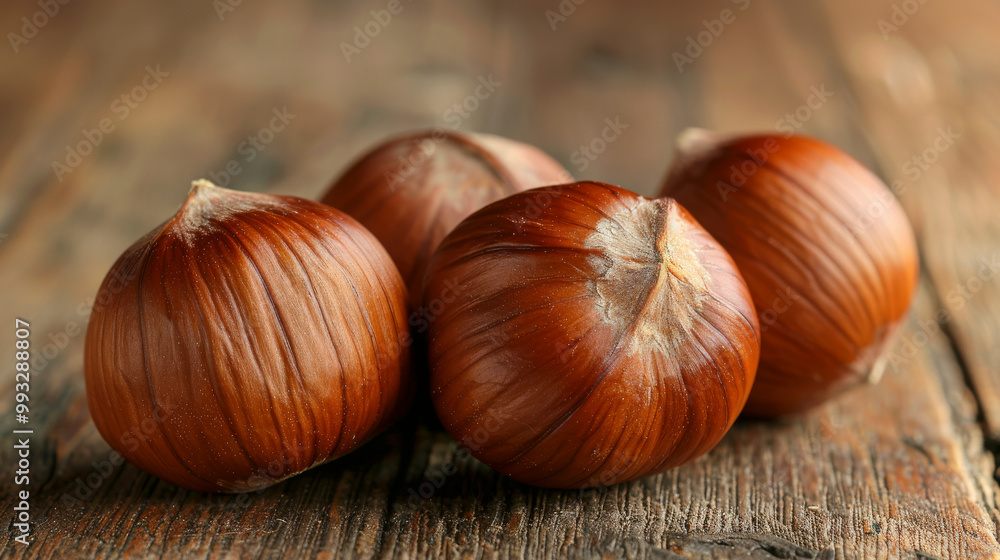 Delicious chestnuts isolated on a rustic wooden table Delicious chestnuts isolated on a rustic wooden table