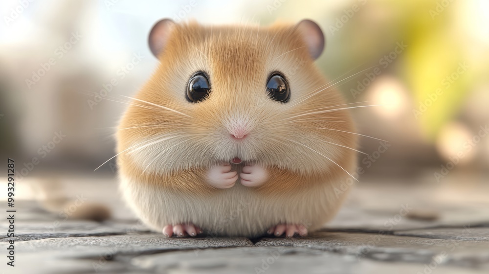 Cute Hamster Portrait: Adorable Fluffy Pet Cute Hamster Portrait: Adorable Fluffy Pet