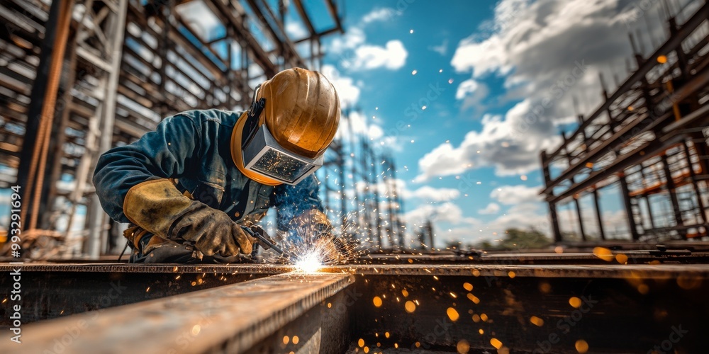 welder worker weld detail industry factory sparks welder worker weld detail industry factory sparks