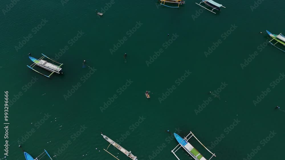Aerial Video - boat in the river, boat in the water Aerial Video - boat in the river, boat in the water