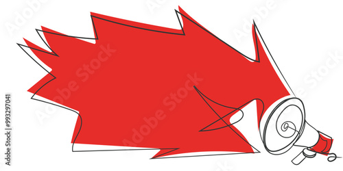 hand drawn line art vector of a loudspeaker. announcement concept art.