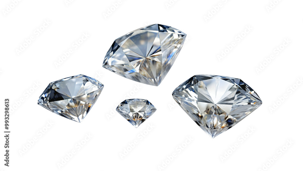 Crystal-clear diamond, isolated on white, shines brightly, a symbol of luxury and wealth Crystal-clear diamond, isolated on white, shines brightly, a symbol of luxury and wealth