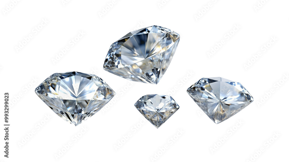 Crystal-clear diamond, isolated on white, shines brightly, a symbol of luxury and wealth Crystal-clear diamond, isolated on white, shines brightly, a symbol of luxury and wealth