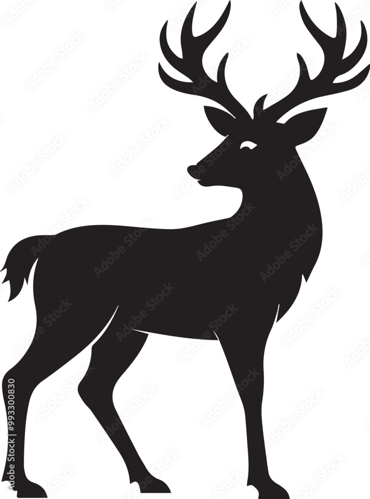Obraz premium Deer Vector Silhouette illustration Design