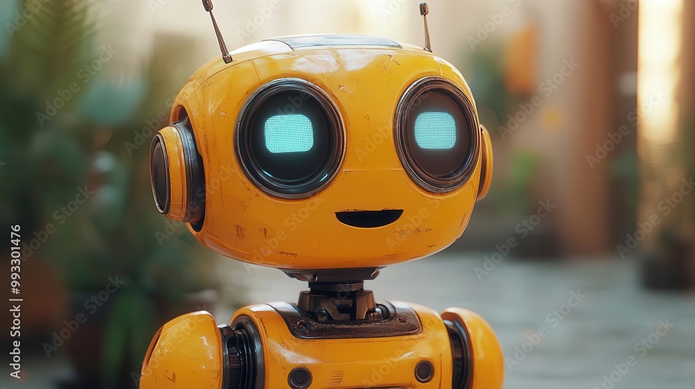 friendly smiling robot with chat bubbles showcasing engaging messages designed in a playful colorful style that captures the essence of modern communication technology friendly smiling robot with chat bubbles showcasing engaging messages designed in a playful colorful style that captures the essence of modern communication technology
