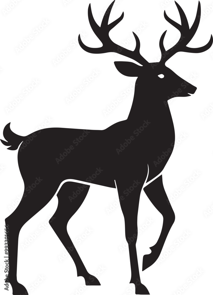 Fototapeta premium Deer Vector Silhouette illustration Design