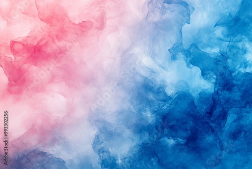 Blue and pink watercolor background Soft abstract texture for Wedding invitation, Generative AI