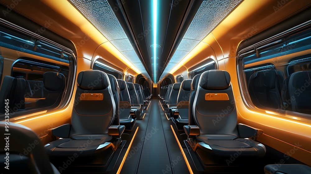 Luxurious Interior of a High-Speed Train Cabin Luxurious Interior of a High-Speed Train Cabin