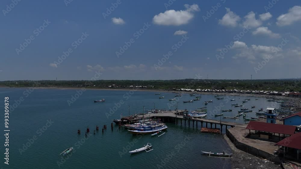 Aerial Video - boats in the harbor, view of the port, view of the port country Aerial Video - boats in the harbor, view of the port, view of the port country