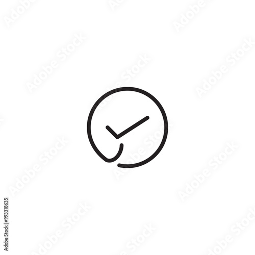 Free Download A line drawing of a checkmark inside a circle. A minimalist illustration of a checkmark enclosed within a circular outline. Icon representing completion, confirmation, or approval. Editable icon. - GFXLoad