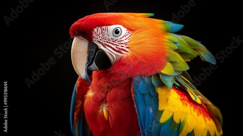 Vibrant Macaw Parrot Close-Up Portrait