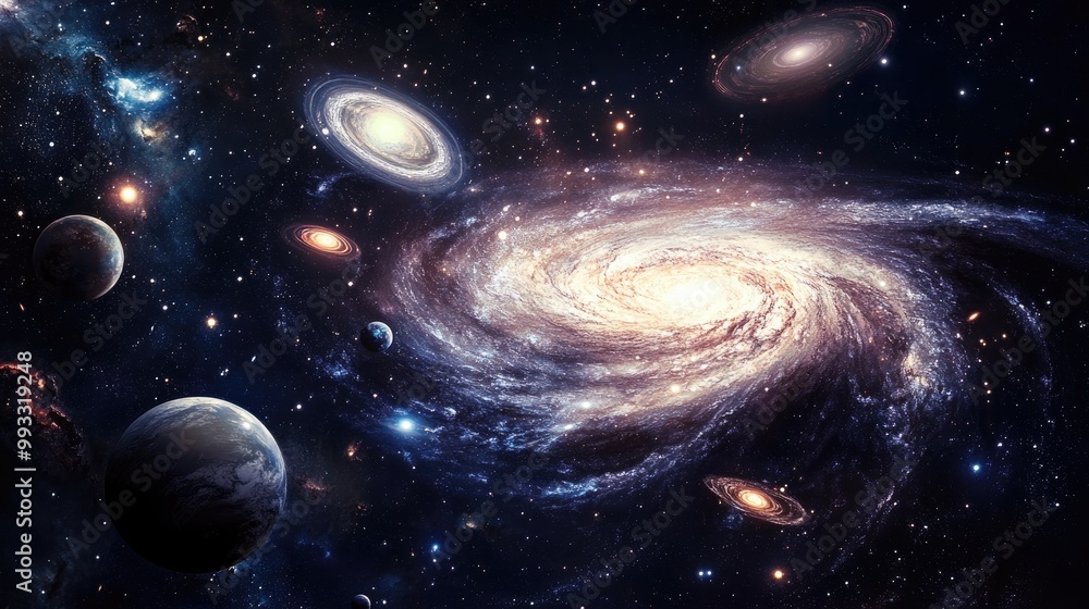 Galaxies Decorated with Luminous Stars and Rotating Planets Galaxies Decorated with Luminous Stars and Rotating Planets