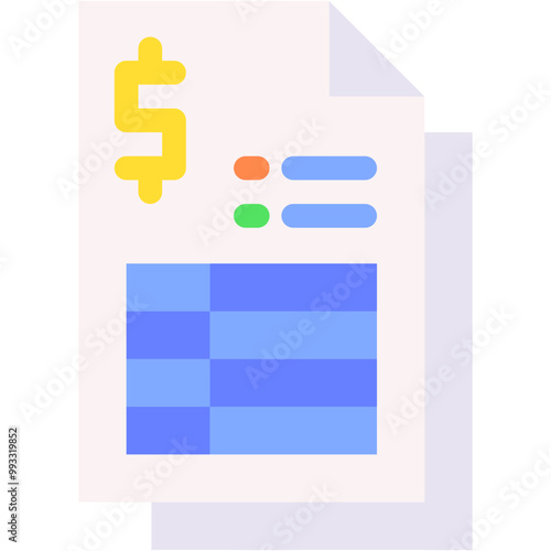 Vector Icon invoice, payment, reciept, money, bill sheet