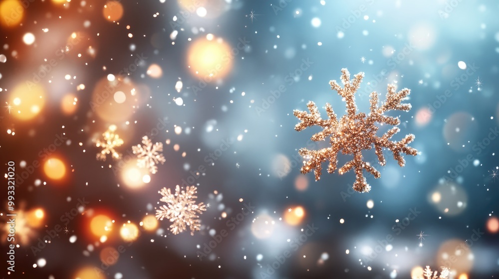 Blurred background with snowflakes perfect for a festive Christmas and New Year s atmosphere Blurred background with snowflakes perfect for a festive Christmas and New Year s atmosphere