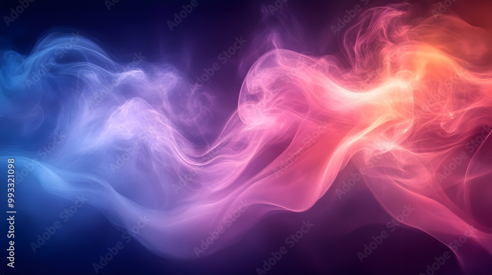 Fototapeta premium Abstract smoke swirls in blue and purple