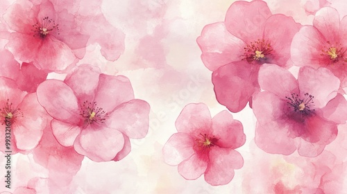 Watercolor floral wallpaper featuring pink flowers ideal for banners postcards and book illustrations crafted using artistic techniques