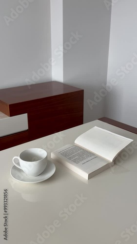 Wallpaper Mural Book and a cup of coffee on the table Torontodigital.ca