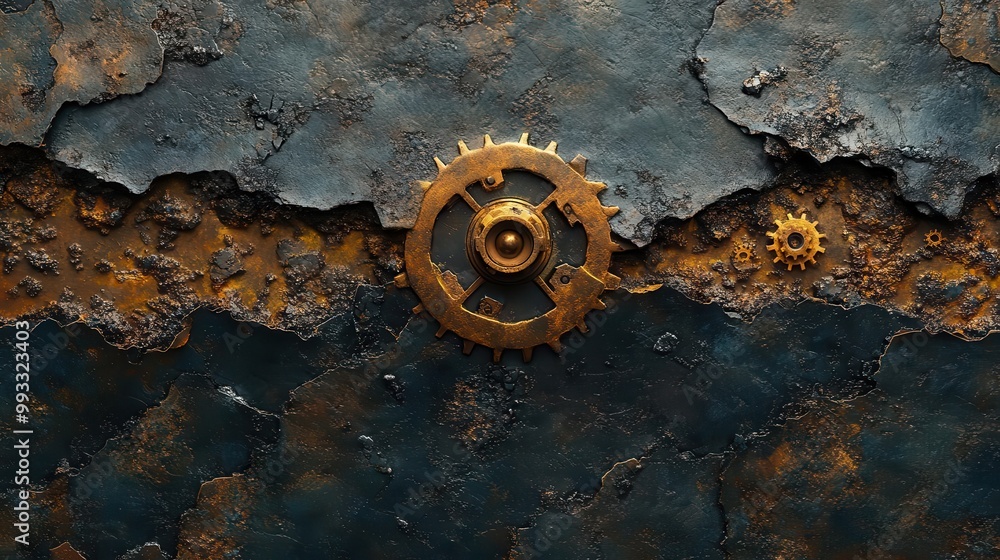 intricate steampunk machinery texture on a rusty wall combining vintage elements with futuristic design creating a unique and captivating visual aesthetic intricate steampunk machinery texture on a rusty wall combining vintage elements with futuristic design creating a unique and captivating visual aesthetic