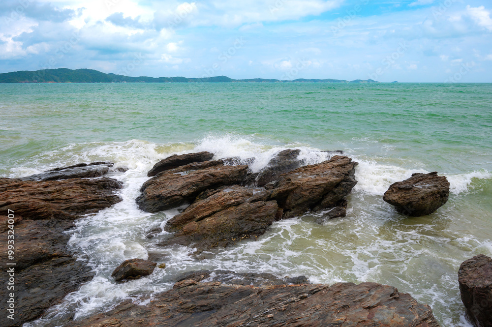 Rocks with waves in mountains, seaside at Khao Laem Ya National Park, Rayong, Thailand,ASIA. Rocks with waves in mountains, seaside at Khao Laem Ya National Park, Rayong, Thailand,ASIA.