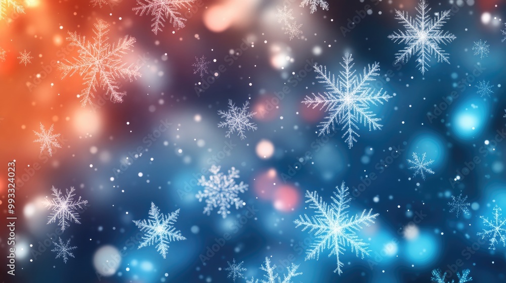 Blurred background with snowflakes perfect for a festive Christmas and New Year s atmosphere Blurred background with snowflakes perfect for a festive Christmas and New Year s atmosphere