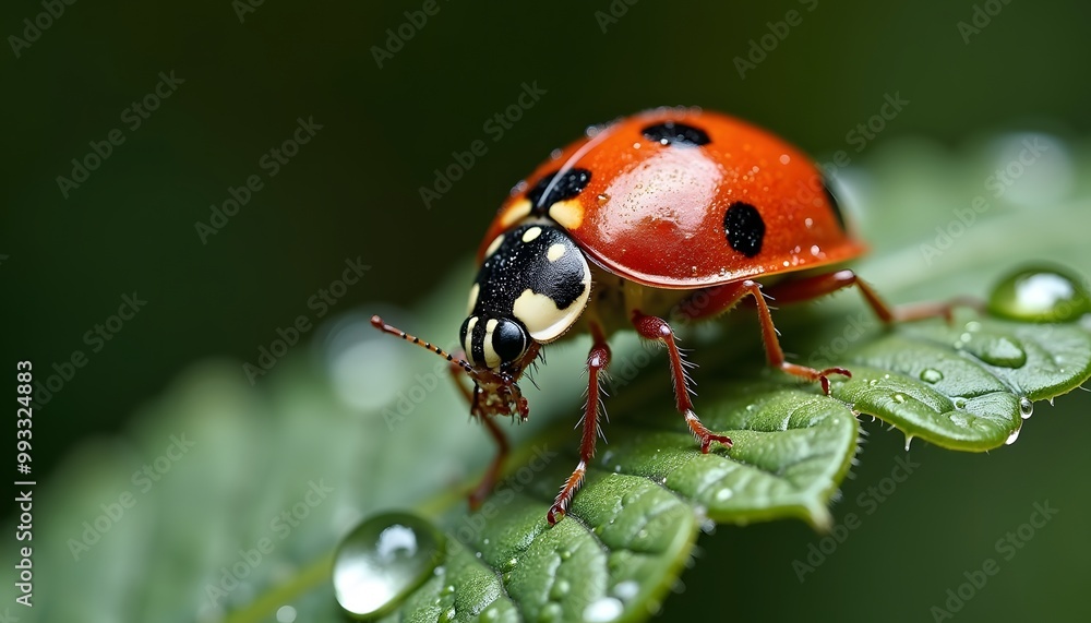 Naklejka premium ladybird on a leaf