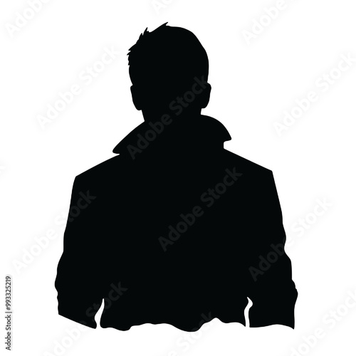  Man Wearing Leather Jacket Silhouette Vector Illustration Transparent Background