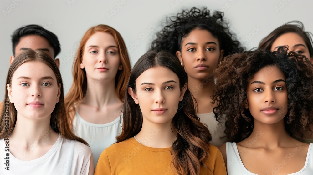 Diverse Group of Young Adults in Studio Setting - Photograph of a Diverse Group of People Showcasing Unity and Diversity Diverse Group of Young Adults in Studio Setting - Photograph of a Diverse Group of People Showcasing Unity and Diversity