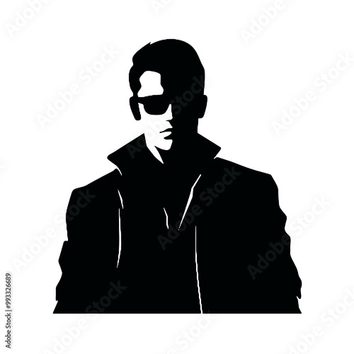 Urban Man in Jacket Silhouette Vector Illustration Transparent Background