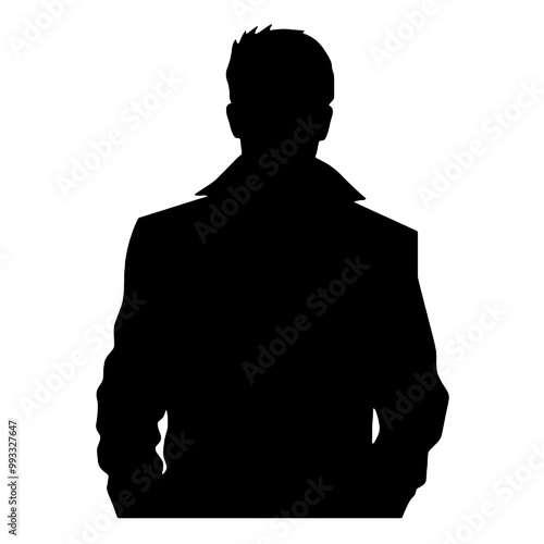 Casual Man in Jacket Silhouette Vector Illustration Transparent Background