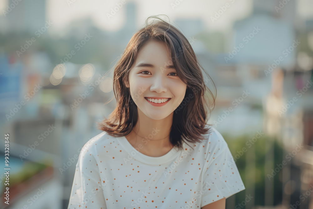 Happy young Asian woman organizing urban lifestyle group play and talk friendship day. Happy young Asian woman organizing urban lifestyle group play and talk friendship day.