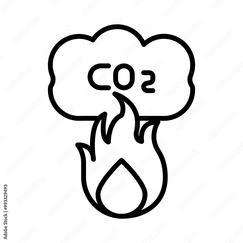 Obraz premium Gas Pollution line icon