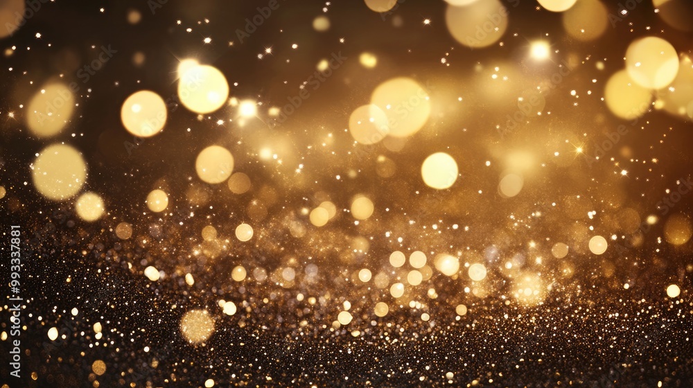Abstract shimmering gold glitter background with a luxurious festive feel featuring sparkling lights and a de focused effect Abstract shimmering gold glitter background with a luxurious festive feel featuring sparkling lights and a de focused effect