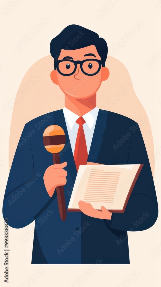 Lawyer using search engine to find legal precedents, flat design illustration Lawyer using search engine to find legal precedents, flat design illustration