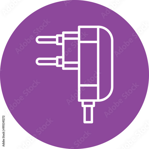 Electric Plug Adapter line circle icon