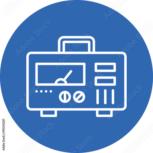 Voltage Regulator line circle icon