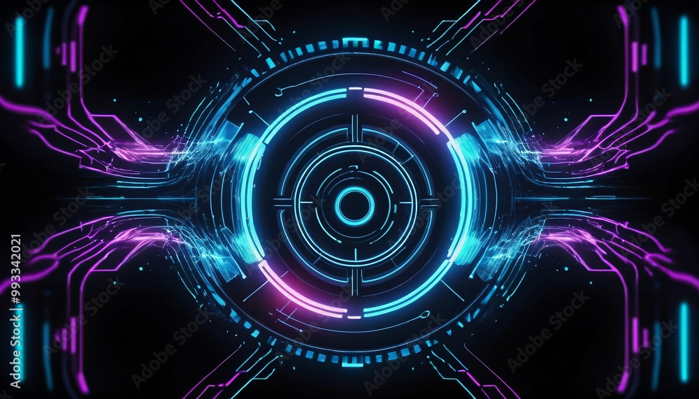 Fototapeta premium abstract background luminous electric shock, electromagnetic pulses,technology,neon