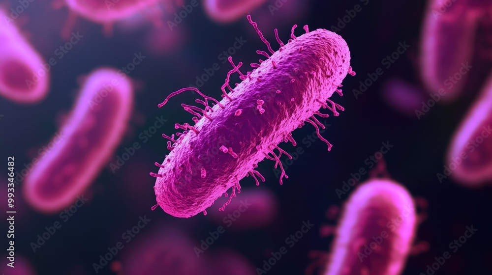 Close up view of harmless intestinal bacteria cells Close up view of harmless intestinal bacteria cells