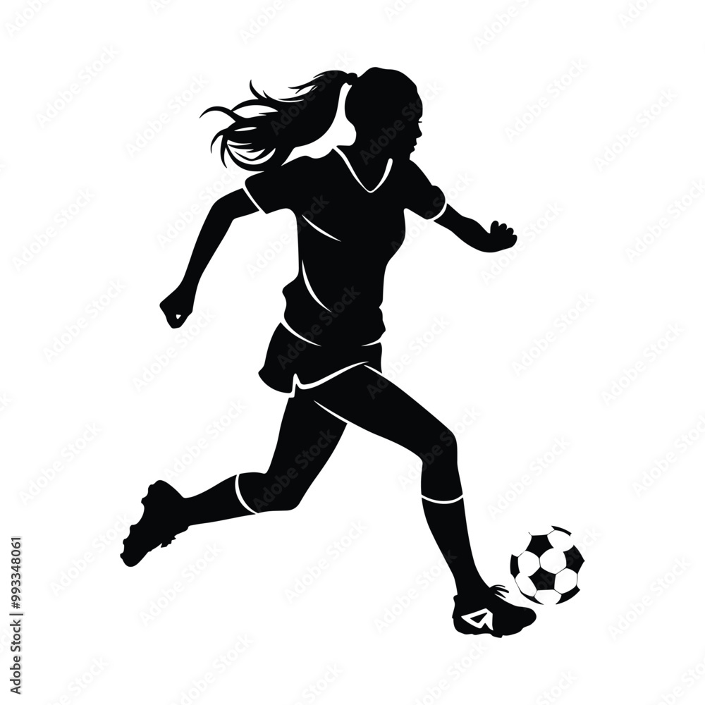 Soccer girl player silhouette vector
Soccer girl player silhouette vector