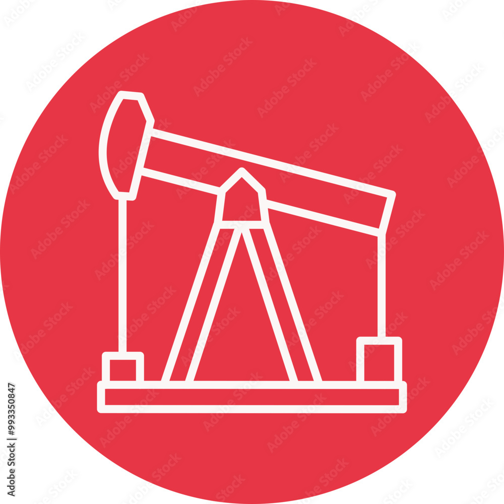 Oil Well line circle icon Oil Well line circle icon