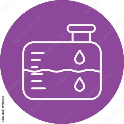 Fuel Tank line circle icon