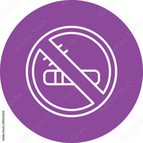 Free Download No Smoking line circle icon - GFXLoad