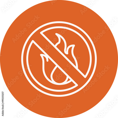No Fire line circle icon
