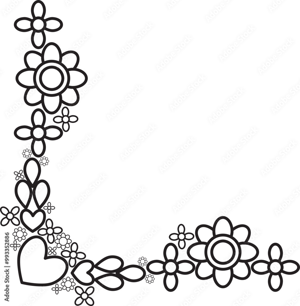 Obraz premium flower petals border corner