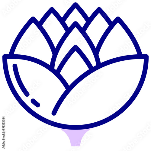 artichoke mixed outline vector icon