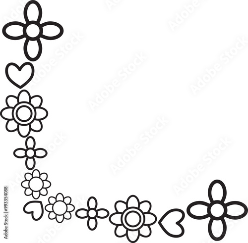 flower petals border corner