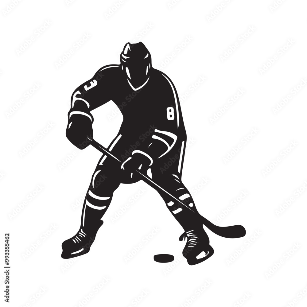 silhouette of people playing hockey, Playing ice hockey, Abstract silhouette of a hockey player on white background silhouette of people playing hockey, Playing ice hockey, Abstract silhouette of a hockey player on white background