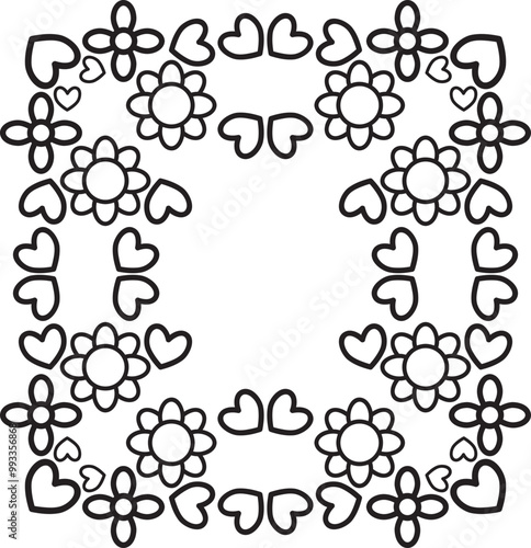 flower petals coloring page