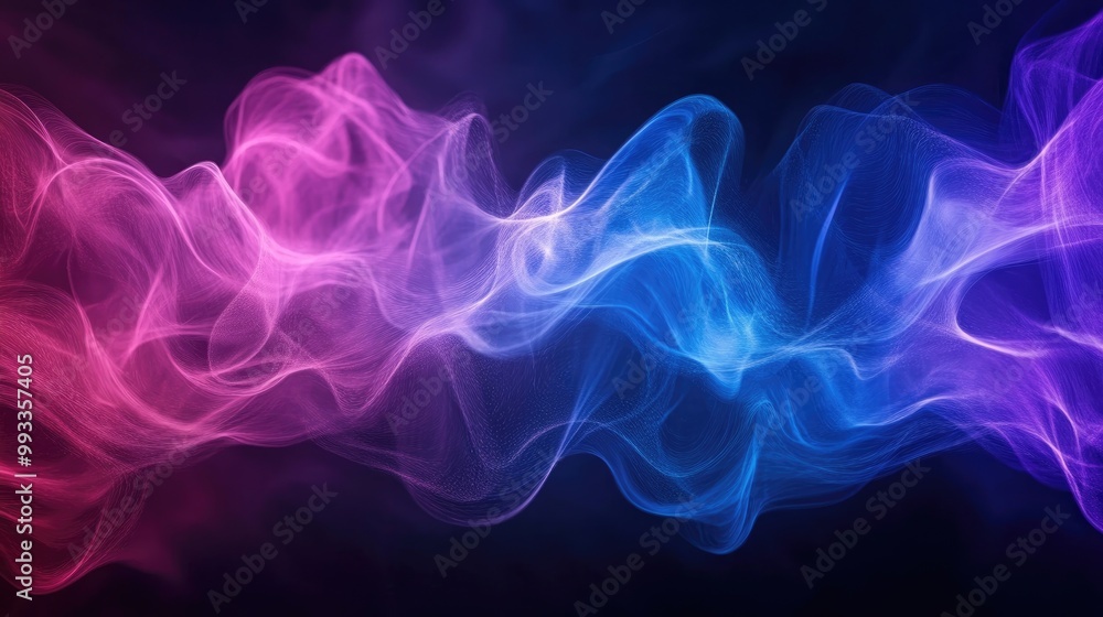 Abstract motion of blue and purple light waves against a dark background Abstract motion of blue and purple light waves against a dark background