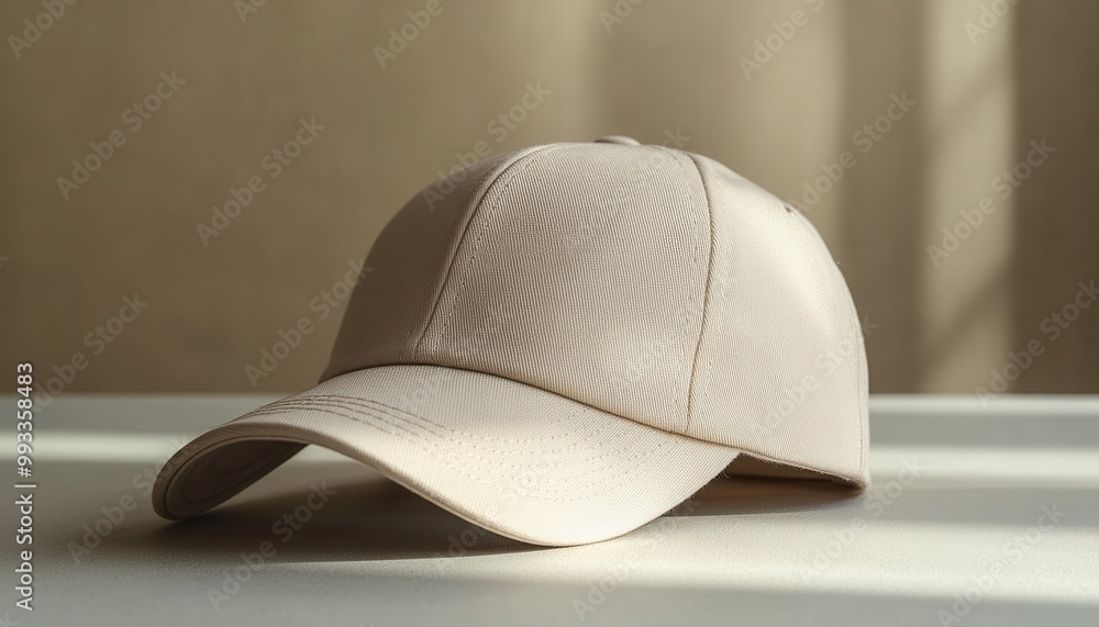 A stylish beige baseball cap with a curved brim, perfect for casual outings and sunny days. A stylish beige baseball cap with a curved brim, perfect for casual outings and sunny days.